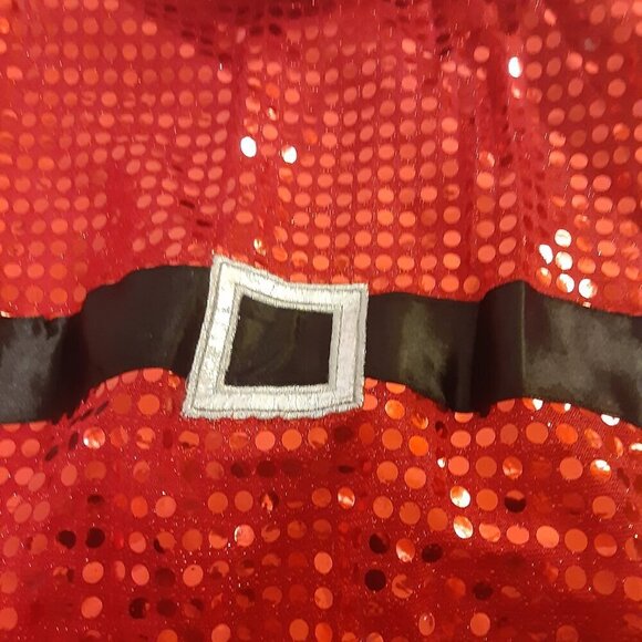 Top Paw (XL) Santa Red Sequined Suit with Fur Trimmed Hood for 24" Dogs - Picture 3 of 4